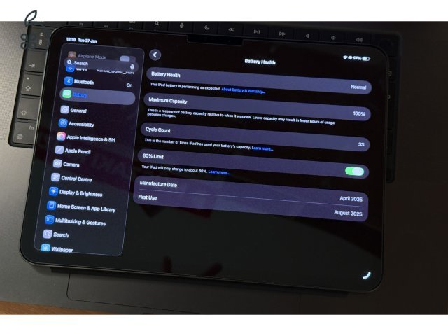 Garancialis Ipad Pro M4 256GB Wifi 100% akku