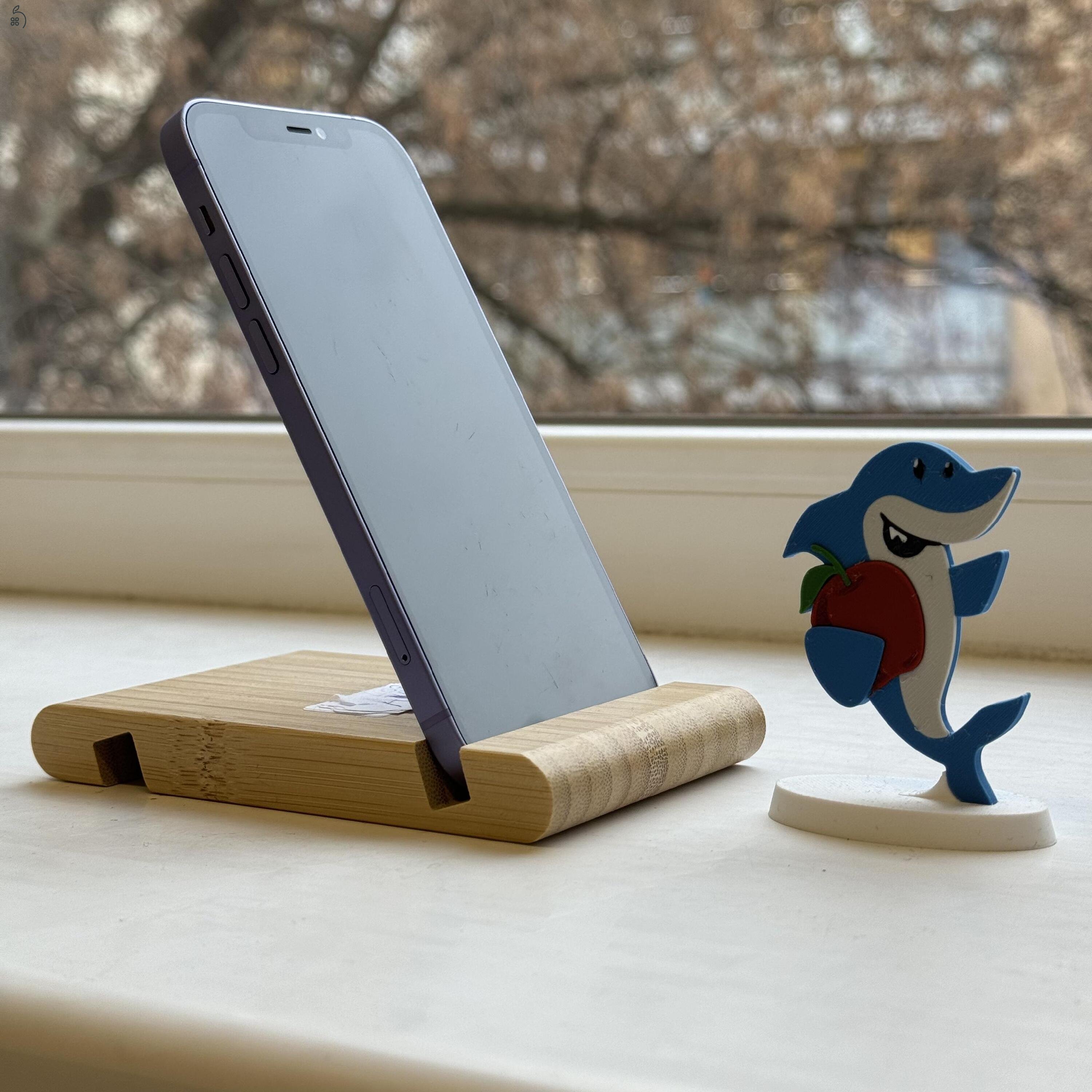 GYÖNYÖRŰ iPhone 12 64GB Purple-1 ÉV GARANCIA -Kártyafüggetlen, MS4321, 100% Akksi