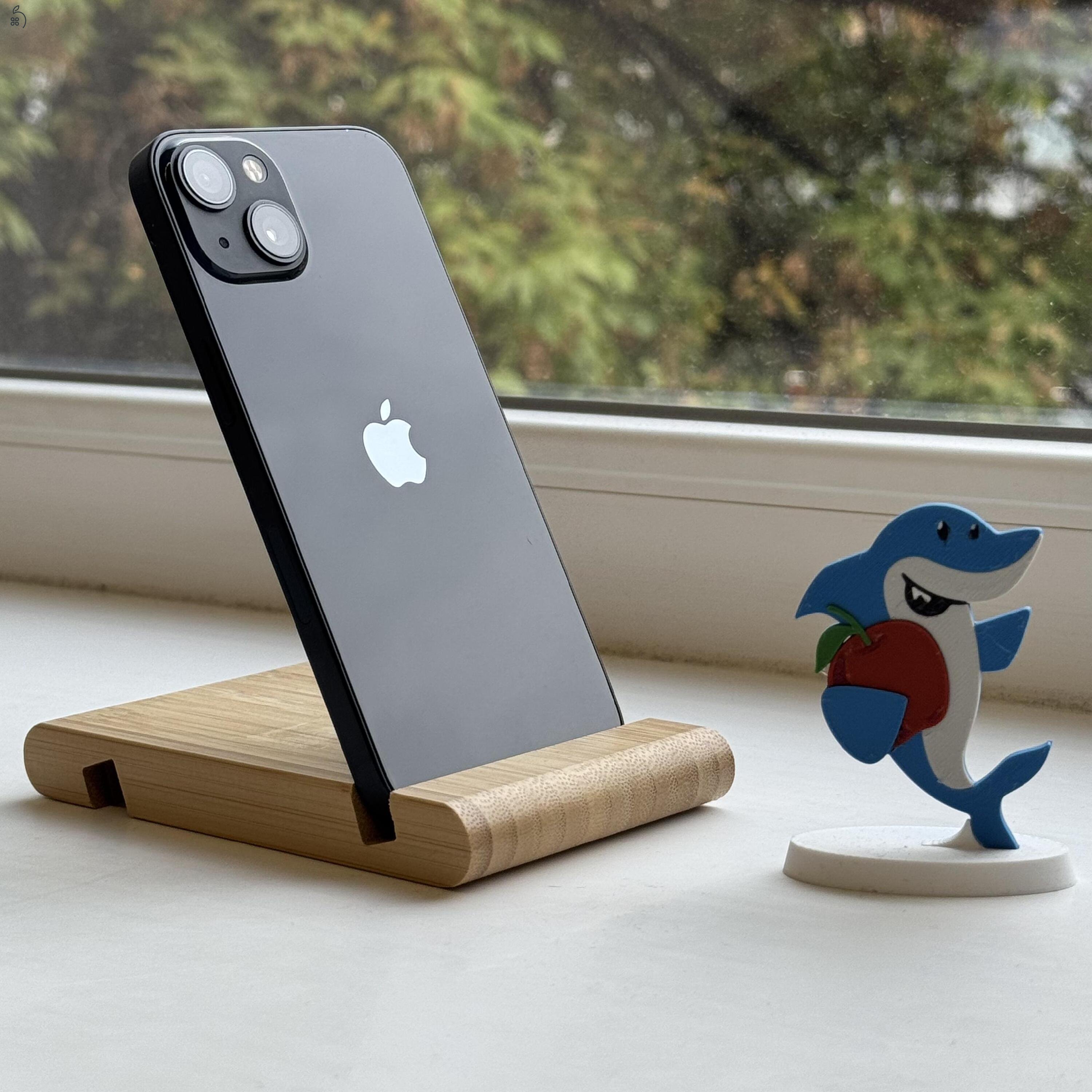  GYÖNYÖRŰ iPhone 13 128GB Midnight -1 ÉV GARANCIA - Kártyafüggetlen, MS4393, 100% Akkumulátor