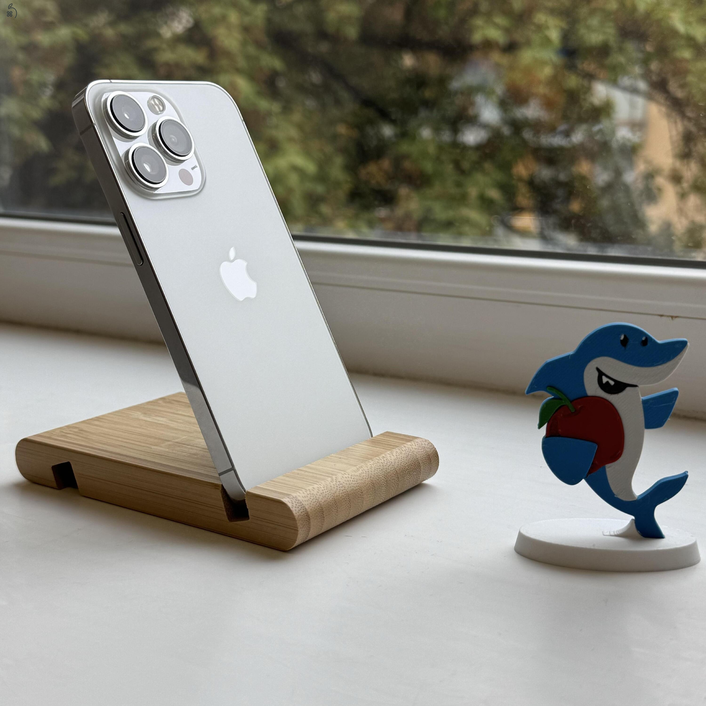 GYÖNYÖRŰ iPhone 13 Pro 128GB Silver -1 ÉV GARANCIA - Kártyafüggetlen, MS4357, 100% Akkumulátor