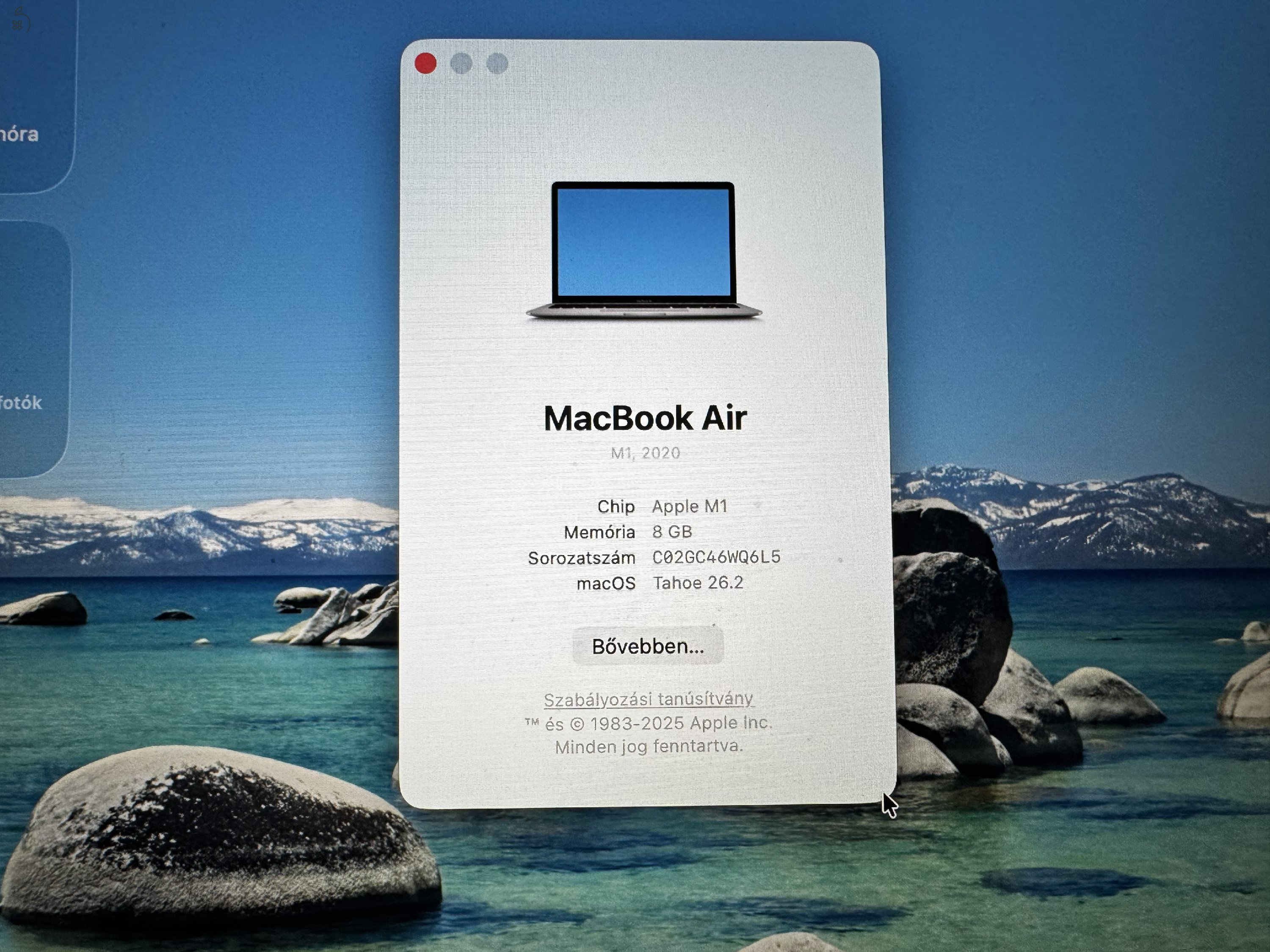 Eladó MacBook Air (M1, 2020) asztoszürke 512Gb