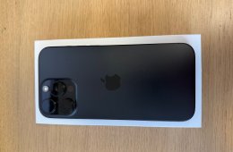 iPhone 16 Pro Max Black Titanium 256GB – független – 100% akku – doboz + tok + fólia – garanciás