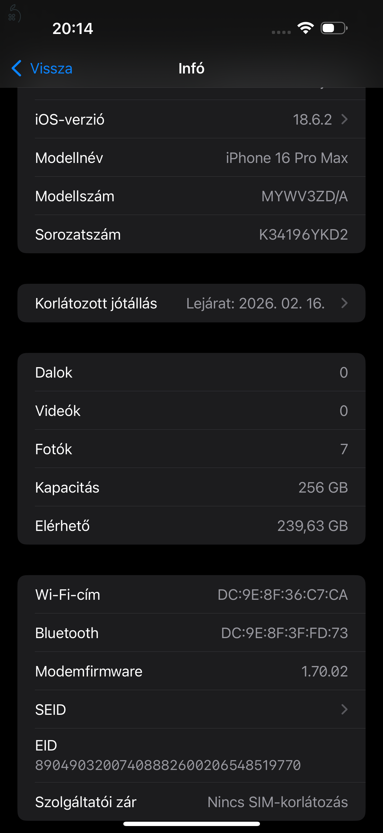 iPhone 16 Pro Max Black Titanium 256GB – független – 100% akku – doboz + tok + fólia – garanciás