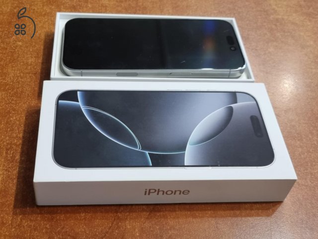 Iphone 16 Pro 256GB White titanium használt, kártyafüggetlen