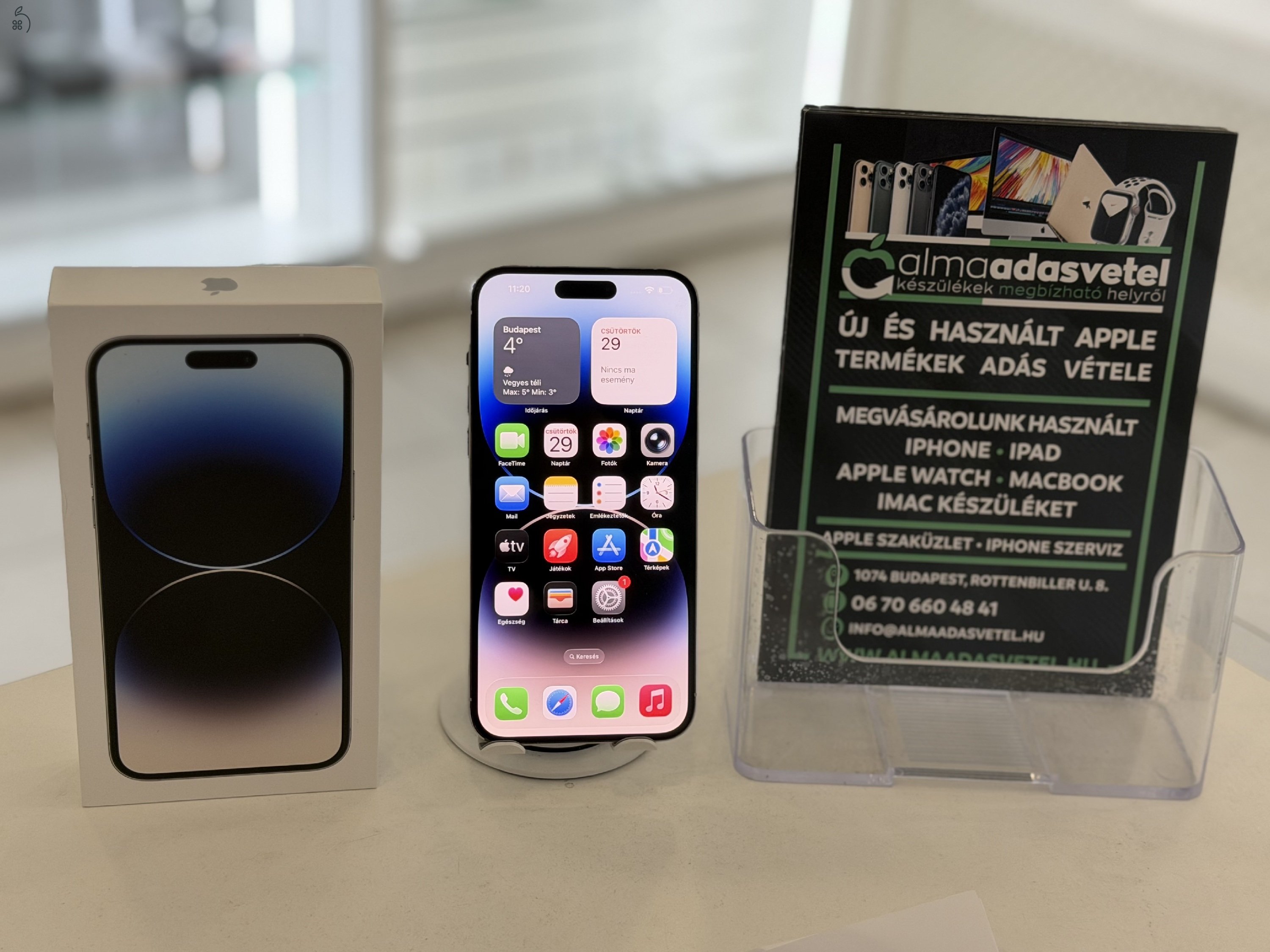 iPhone 14 Pro Max 256GB Független Újszerű/1-3 hónap gar./Akku 88%/p4706