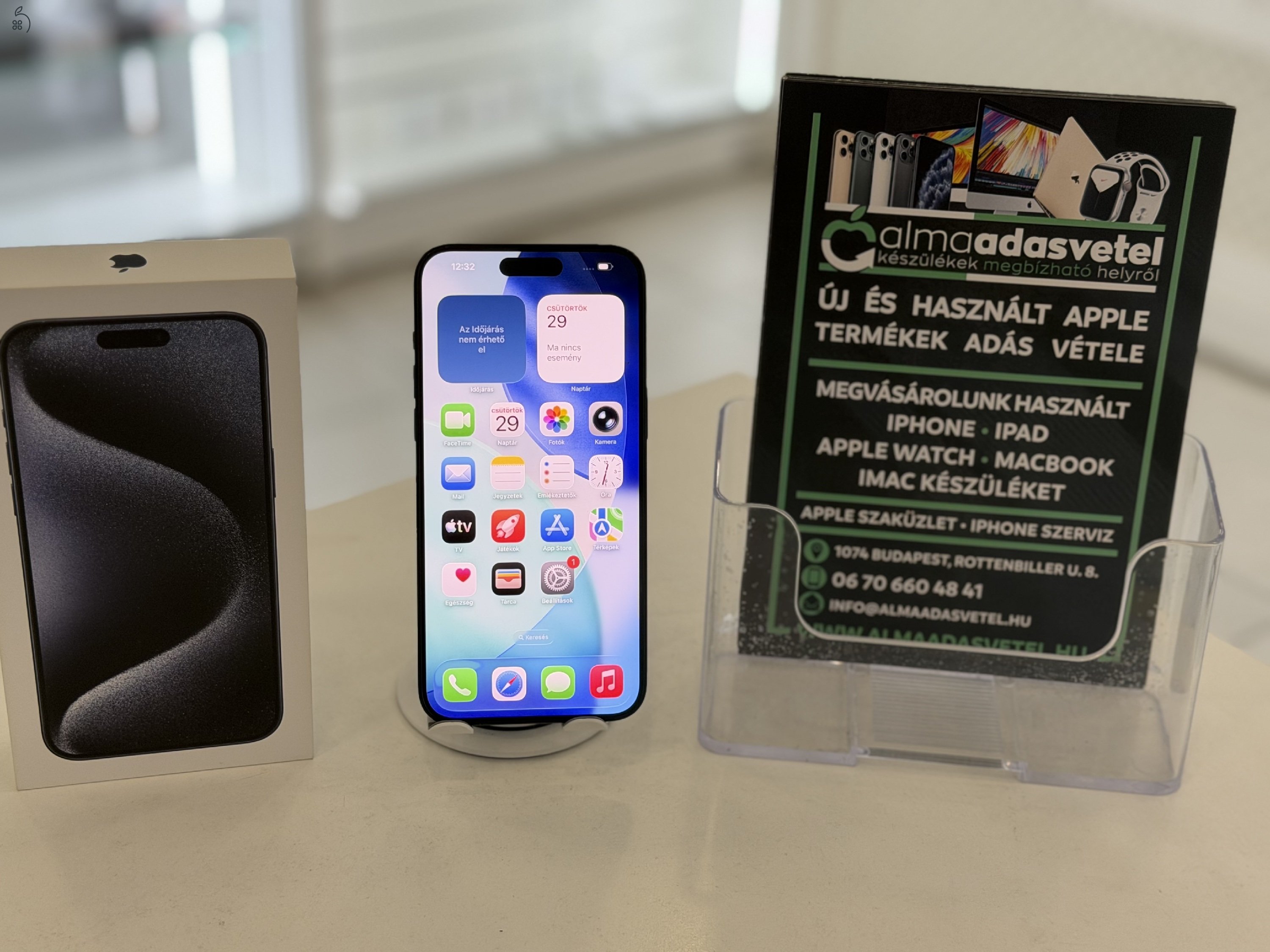 iPhone 15 Pro Max 256GB Független Újszerű/1-3 hónap gar./Akku 86%/p4710