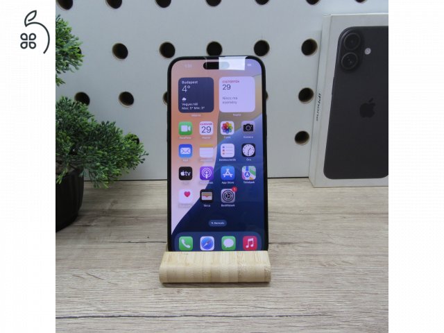 Apple iPhone 16 Plus 256 GB Black – használt, karcmentes – 99% akkumulátor – 242 ciklus – 2026.06.05.-ig garanciás