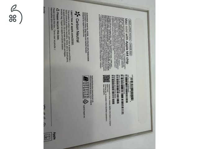 Mac Mini M4 256GB/16GB/ Újszerű/1-3 hónap gar./p4710