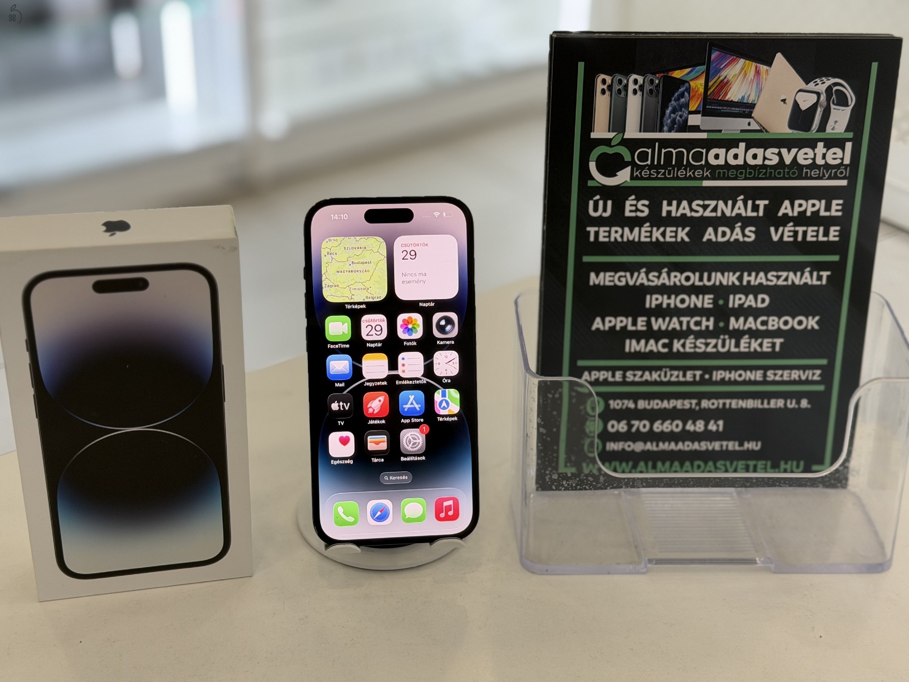 iPhone 14 Pro 128GB Független Használt/1-3 hónap gar./Akku 100%/p4712