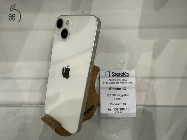 iPhone 13 128GB független fehér ÚJ AKKUVAL (10) iSzerelés.hu