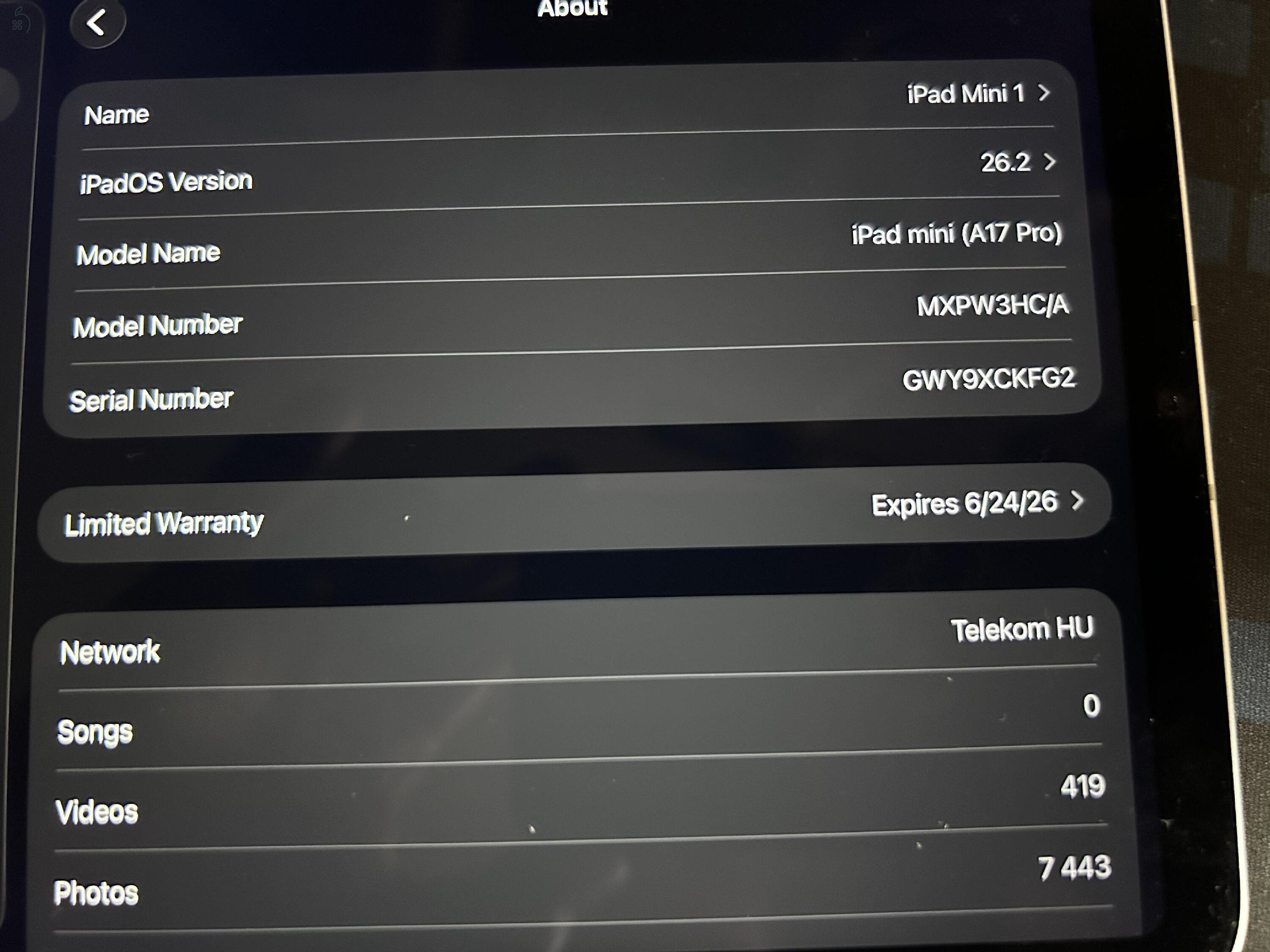 Tökletes állapotban  lévő iPad mini, 256GB, WIFI + Cell, Appel gyártói gartival