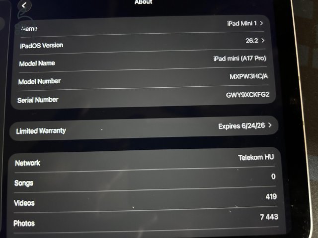 Tökletes állapotban  lévő iPad mini, 256GB, WIFI + Cell, Appel gyártói gartival
