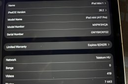 Tökletes állapotban  lévő iPad mini, 256GB, WIFI + Cell, Appel gyártói gartival