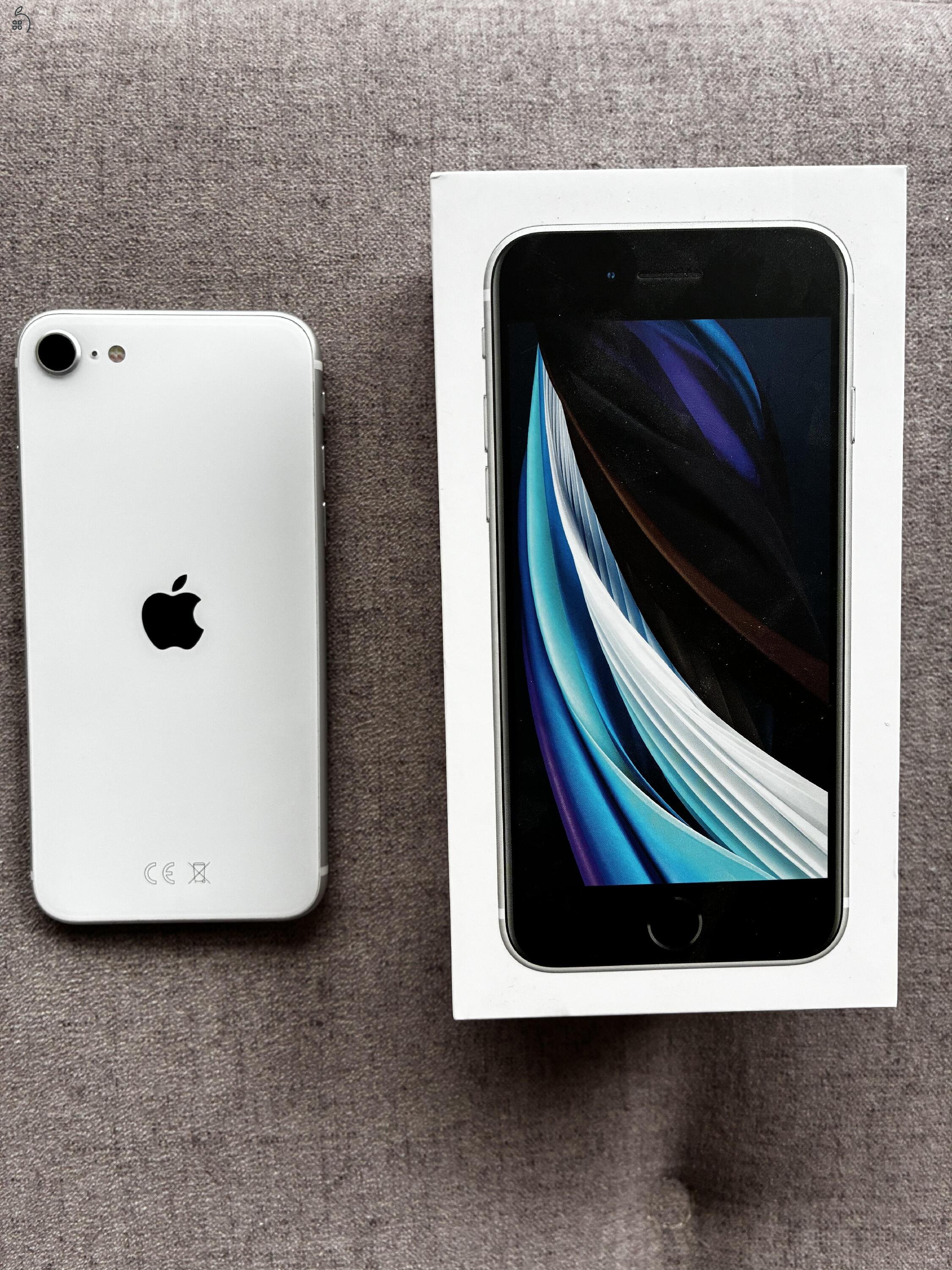 Újszerű Fehér Apple iPhone SE2 MX9T2GH/A eladó 100% akkumulátor