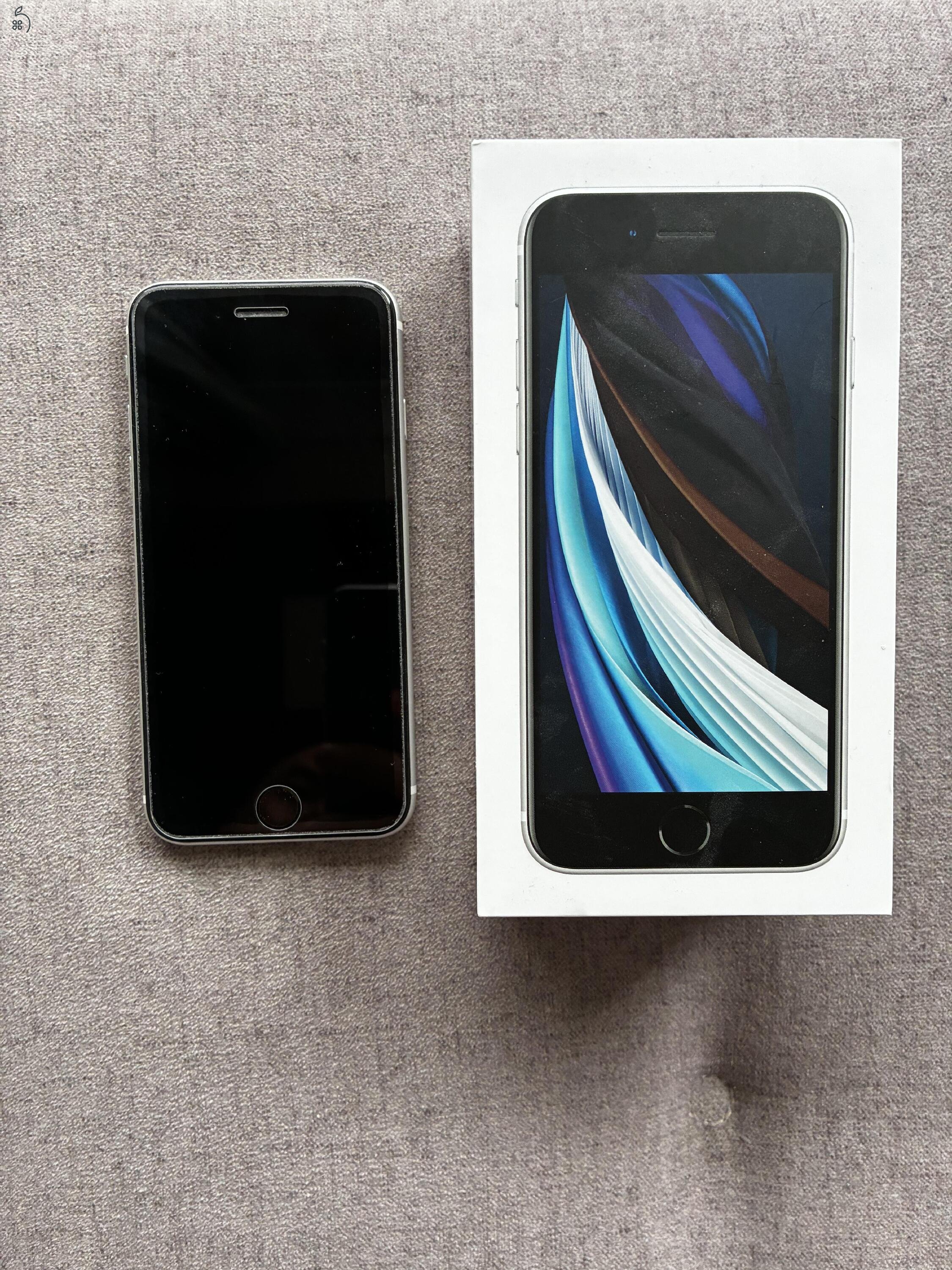 Újszerű Fehér Apple iPhone SE2 MX9T2GH/A eladó 100% akkumulátor