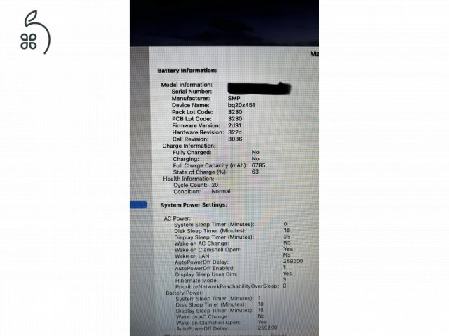 Macbook Air 13” 2015 / Új akkumulátor