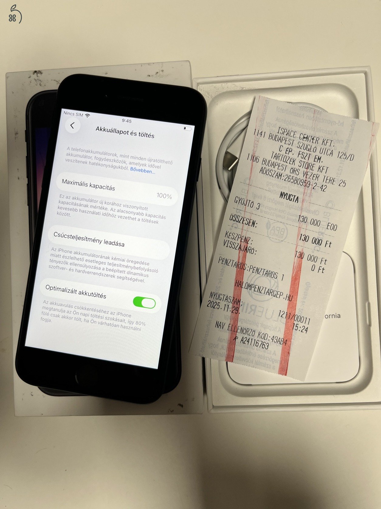 iPhone SE 3 2022 64GB Apple garancia: 2026.11.28.