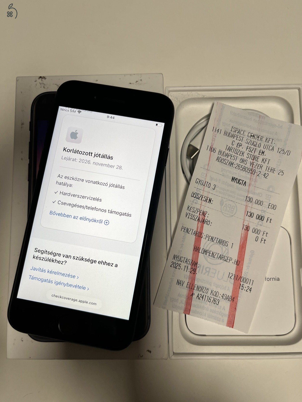 iPhone SE 3 2022 64GB Apple garancia: 2026.11.28.