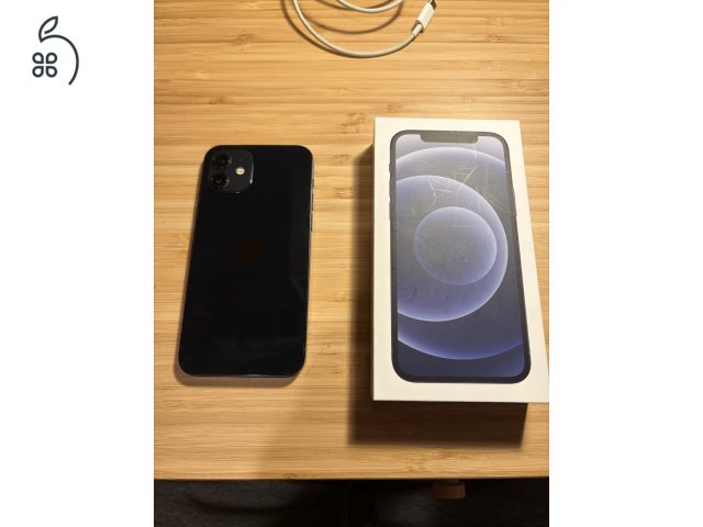 Fekete Iphone 12, 128GB-os tárhellyel