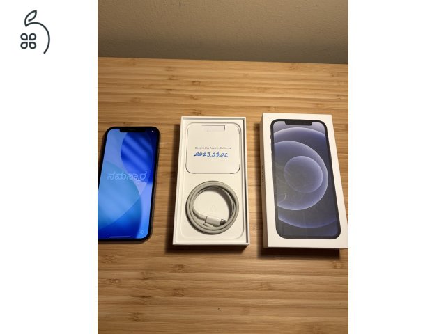 Fekete Iphone 12, 128GB-os tárhellyel
