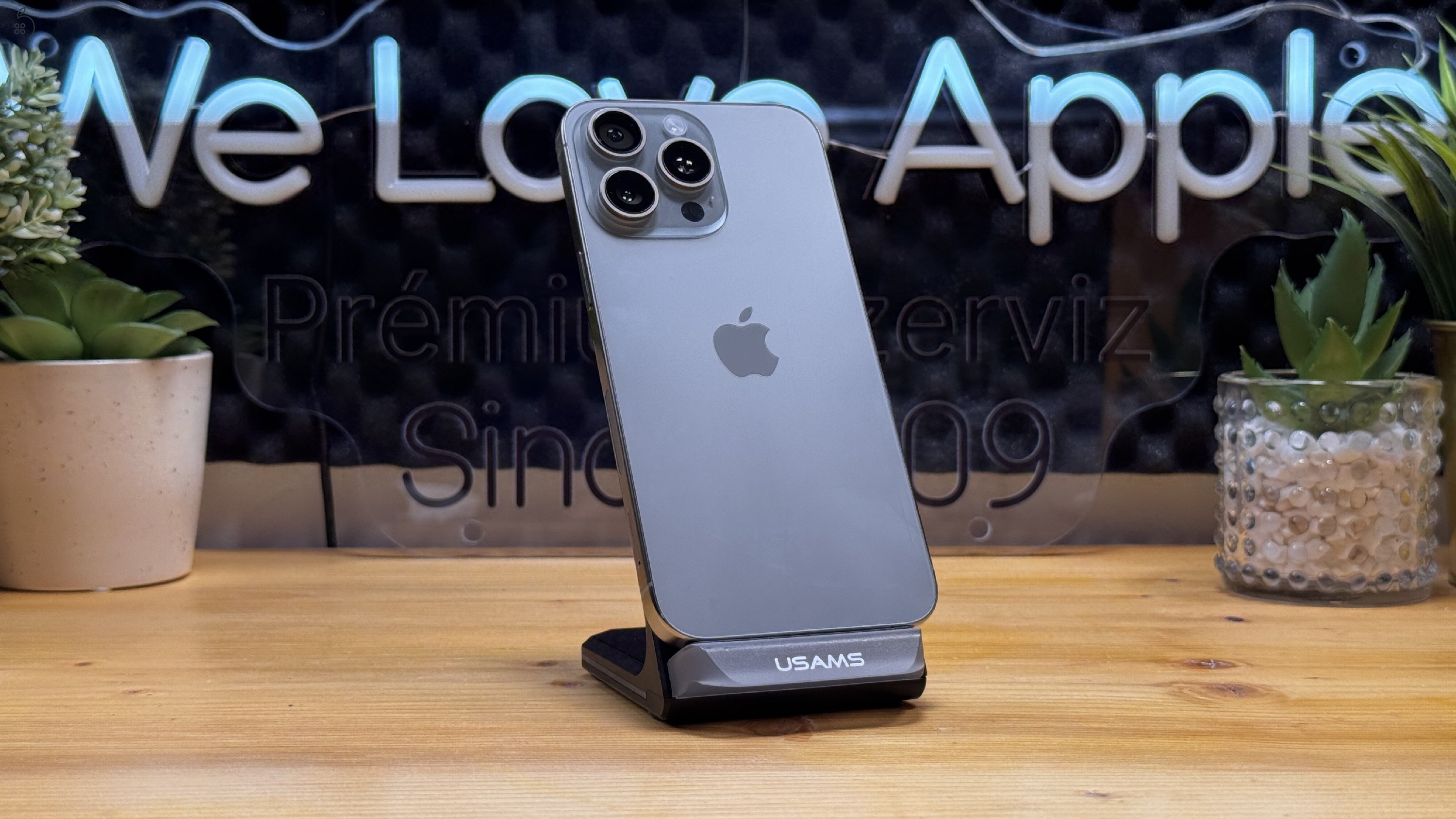  iPhone 15 Pro Max, 512GB, Natúr Titán, Független - 1ÉV Garancia, Számla 