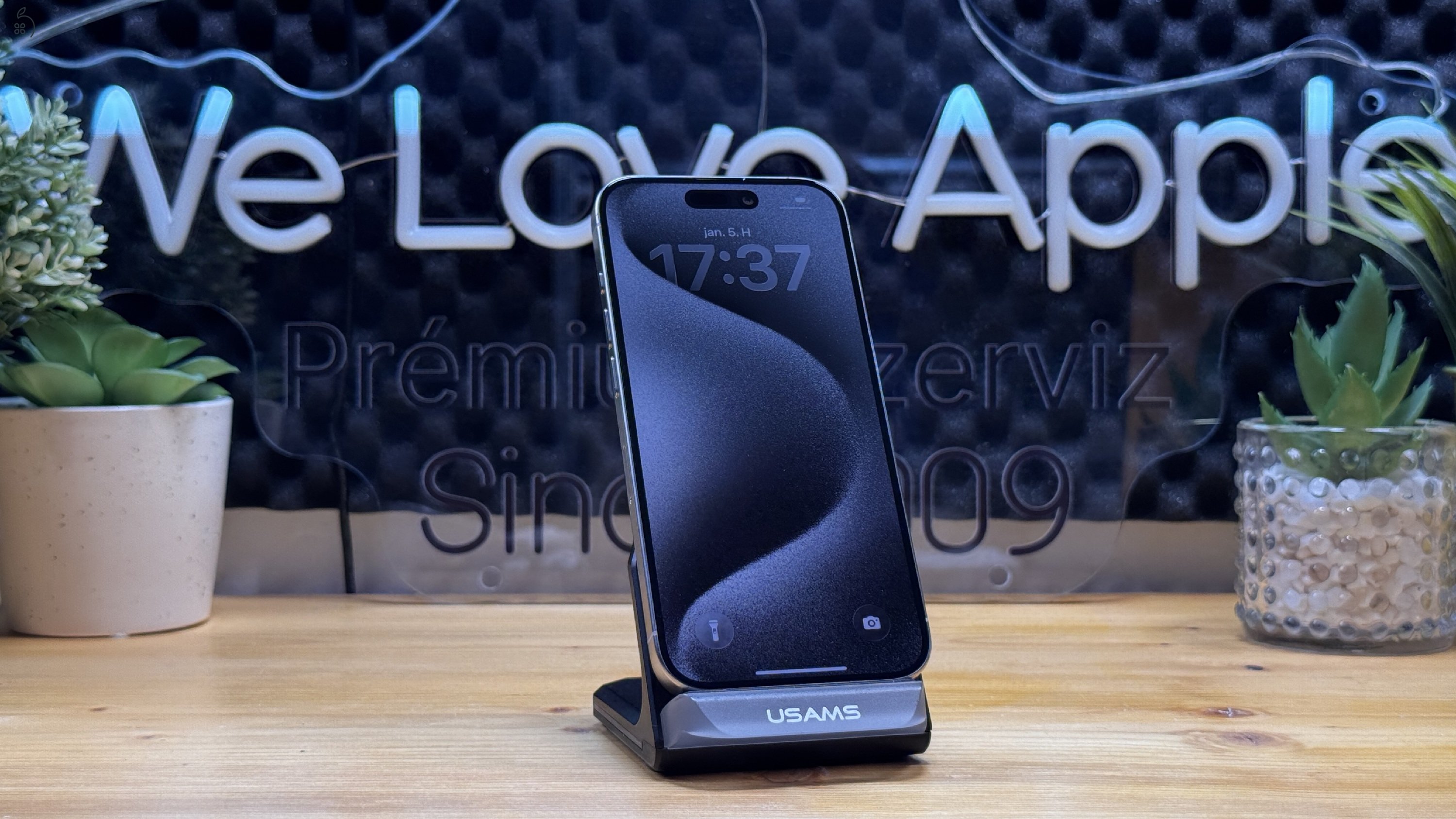 iPhone 15 Pro 256GB Fehér, Független - 1ÉV Garancia, Számla