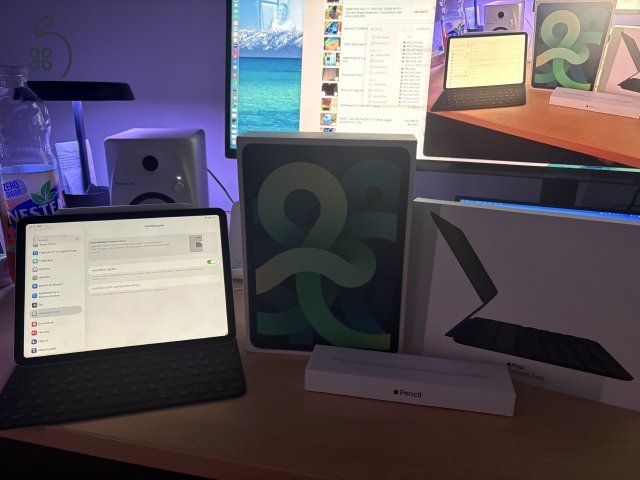 Apple iPad Air 4th generációs (64 GB) Wi-fi + Cellular + Apple Pencil + Ipad Smart Keyboad Folio eladó!