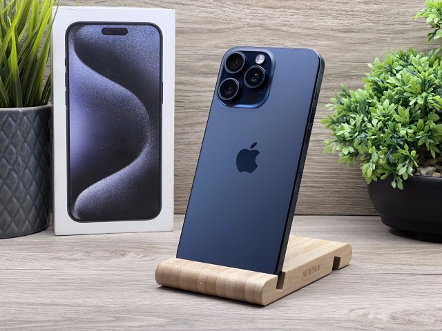 Hibátlan iPhone 15 Pro Max Blue Titanium 256GB 2 ÉV Garanciával 100%