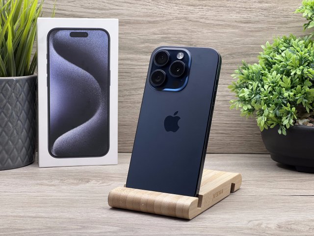 Hibátlan iPhone 15 Pro Blue Titanium 128GB 2 ÉV Garanciával