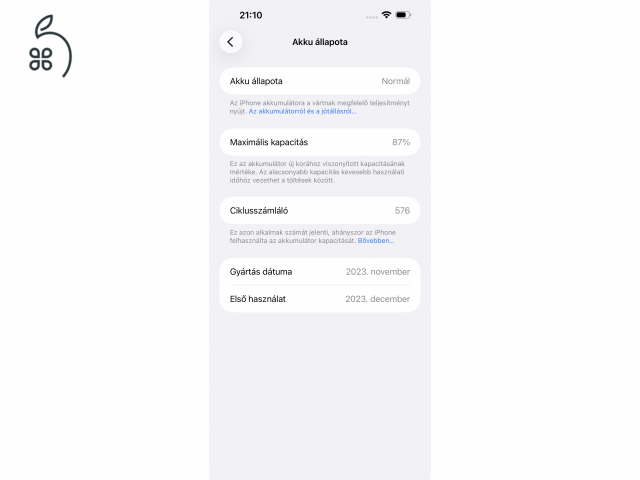 Iphone 15 Pro Max 256GB Fehér titán