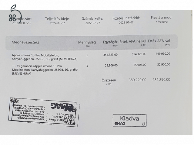 iPhone 13 Pro 256gb - Grafit Szürke -