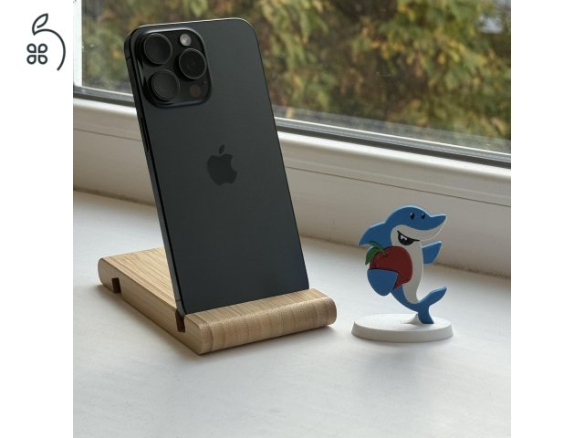 HIBÁTLAN iPhone 15 Pro Max 256GB Black Titanium -1 ÉV GARANCIA - Kártyafüggetlen, MS4456