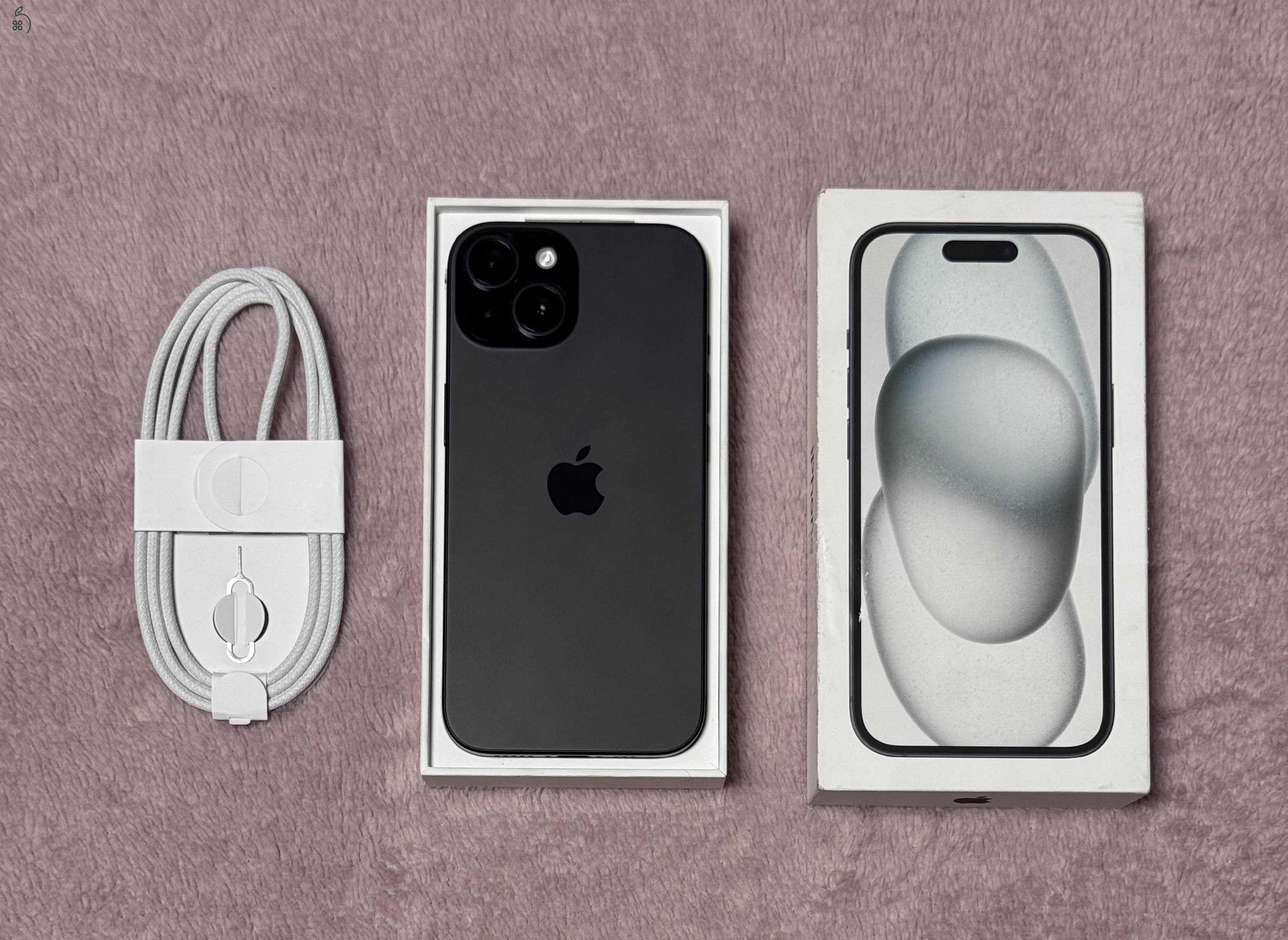 iPhone 15 128GB - AKKU 99% - Jótállás 2028.04.-hóig, kártyafüggeten, karcmentes állapotban