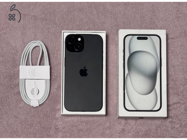 iPhone 15 128GB - AKKU 99% - Jótállás 2028.04.-hóig, kártyafüggeten, karcmentes állapotban
