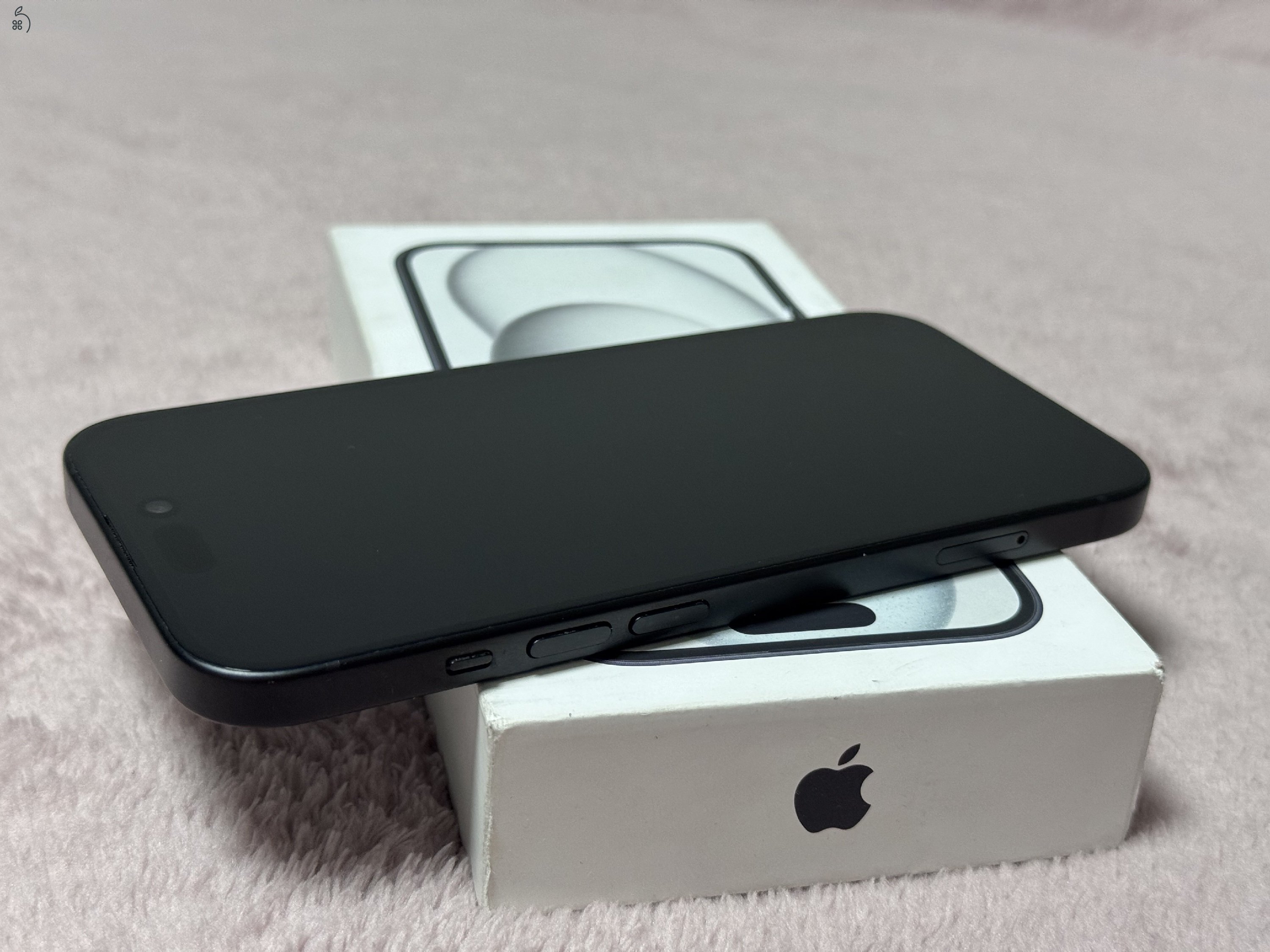 iPhone 15 128GB - AKKU 99% - Jótállás 2028.04.-hóig, kártyafüggeten, karcmentes állapotban
