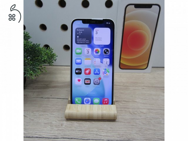 Apple iPhone 12 128GB White használt karcmentes 100% akku 6 hónap garancia