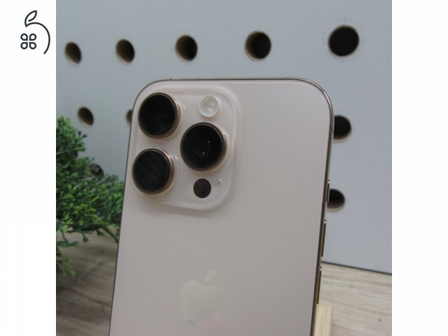 Apple iPhone 16 Pro 128GB Gold használt karcmentes 97% akku 293 ciklus Apple garancia 2027.02.28-ig