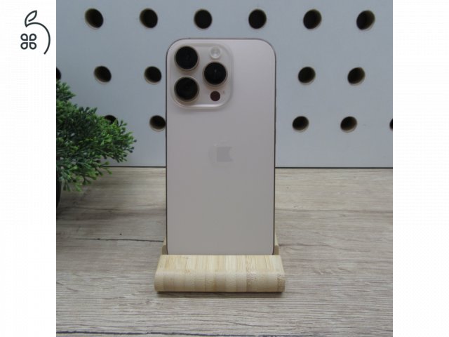 Apple iPhone 16 Pro 128GB Gold használt karcmentes 97% akku 293 ciklus Apple garancia 2027.02.28-ig