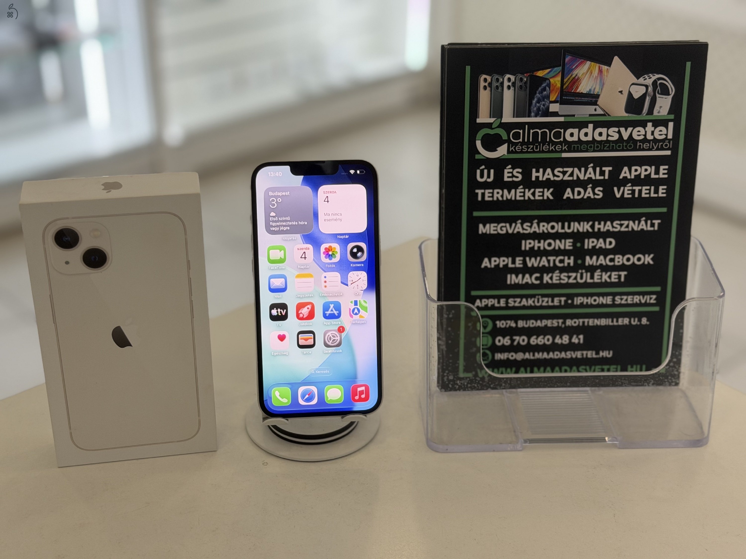 iPhone 13 128GB Független Újszerű/1-3 hónap gar/Akku 86%/p4715