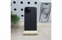 Apple iPhone 15 128GB Black használt szép állapot 100% akku 6 hónap garancia