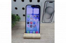 Apple iPhone 15 128GB Black használt szép állapot 100% akku 6 hónap garancia