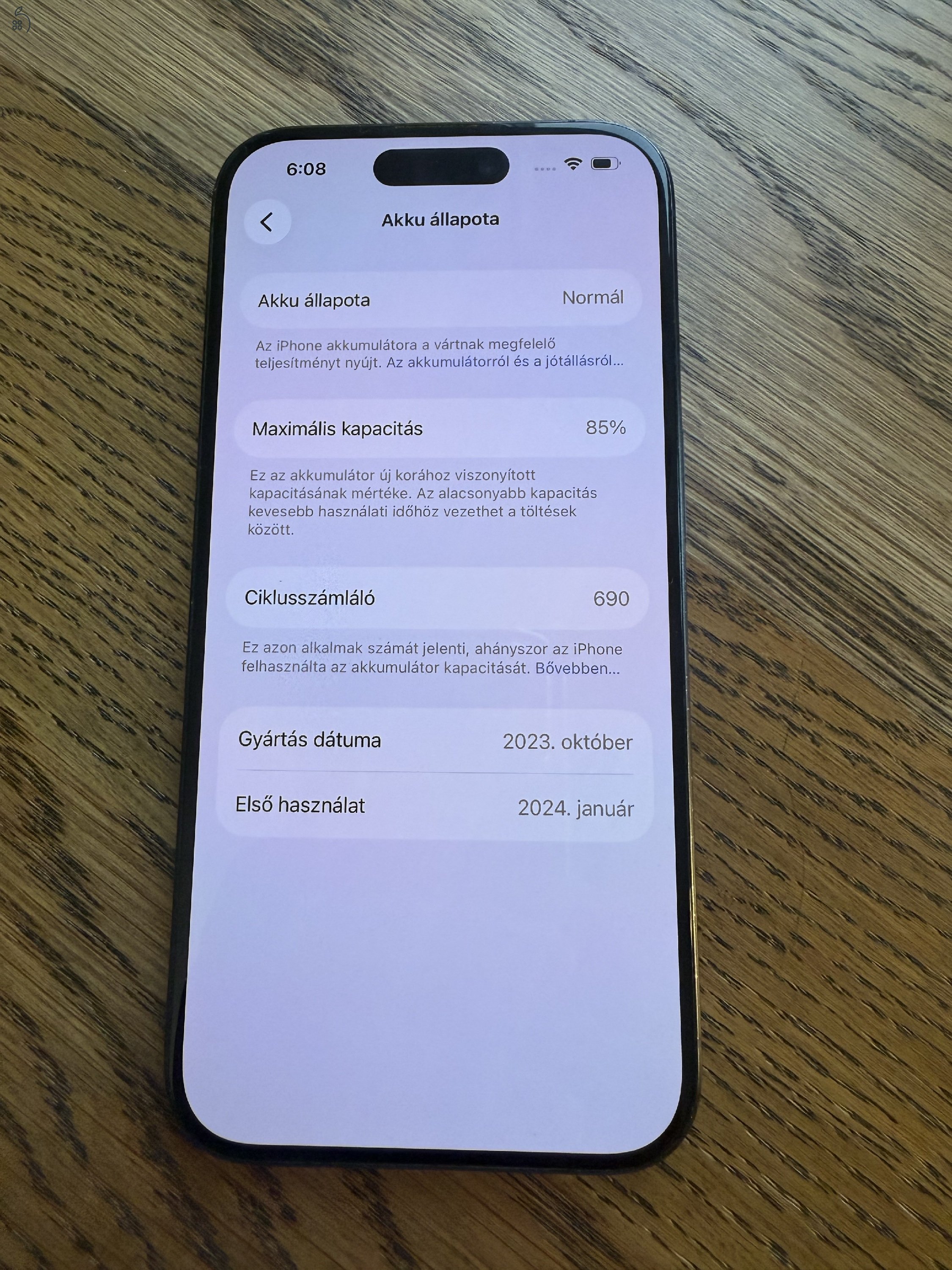 Eladó iPhone 15 Pro  - 256 GB - Blue Titanium színben - ajándék tokkal