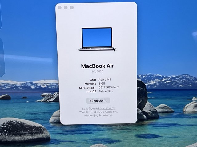 Hibátlan MacBook Air 2020 Silver M1 13”256GB 2 ÉV Garanciával