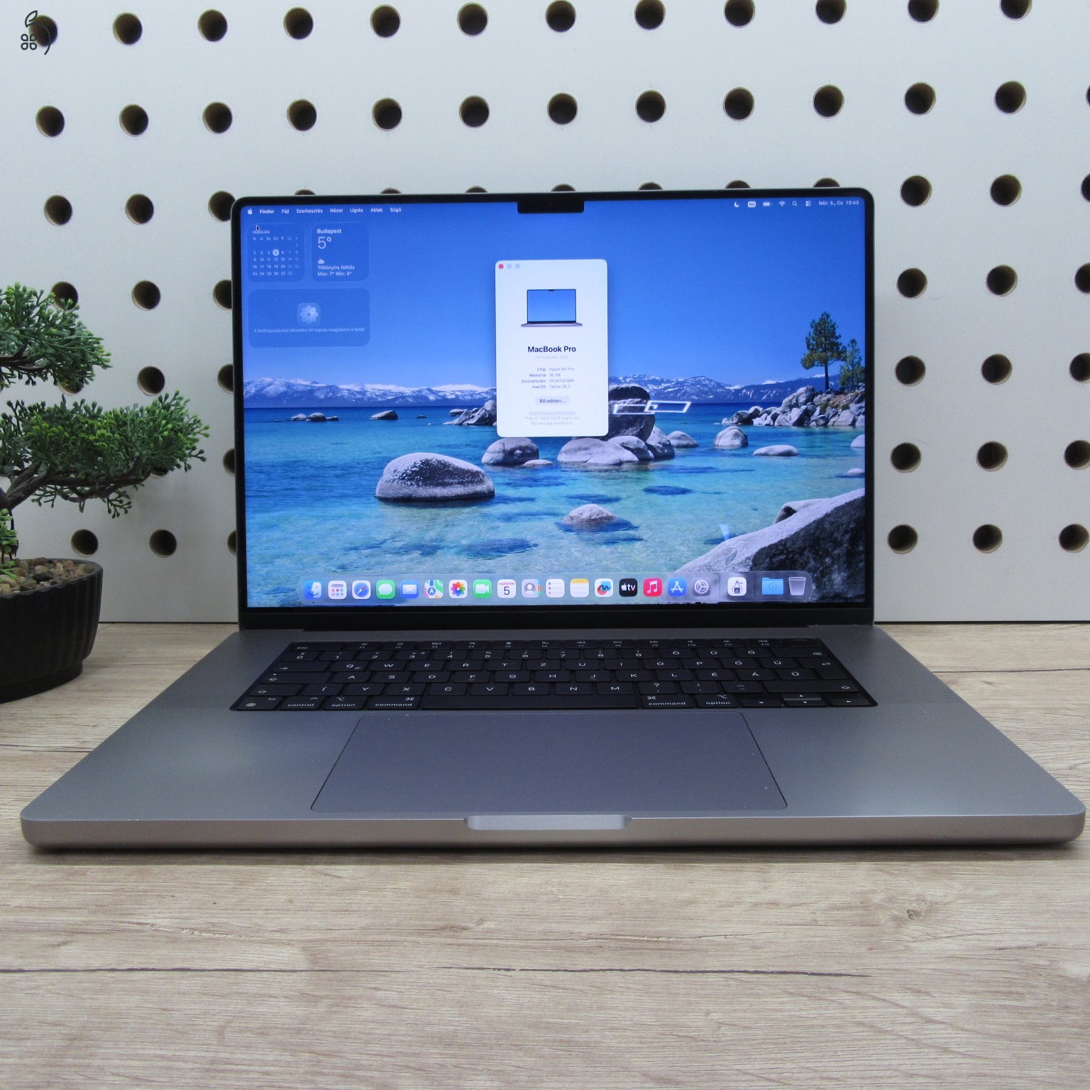 Apple MacBook Pro 16 (2021) 16GB / 512GB – használt, szép állapot – 82% akku 353 ciklus