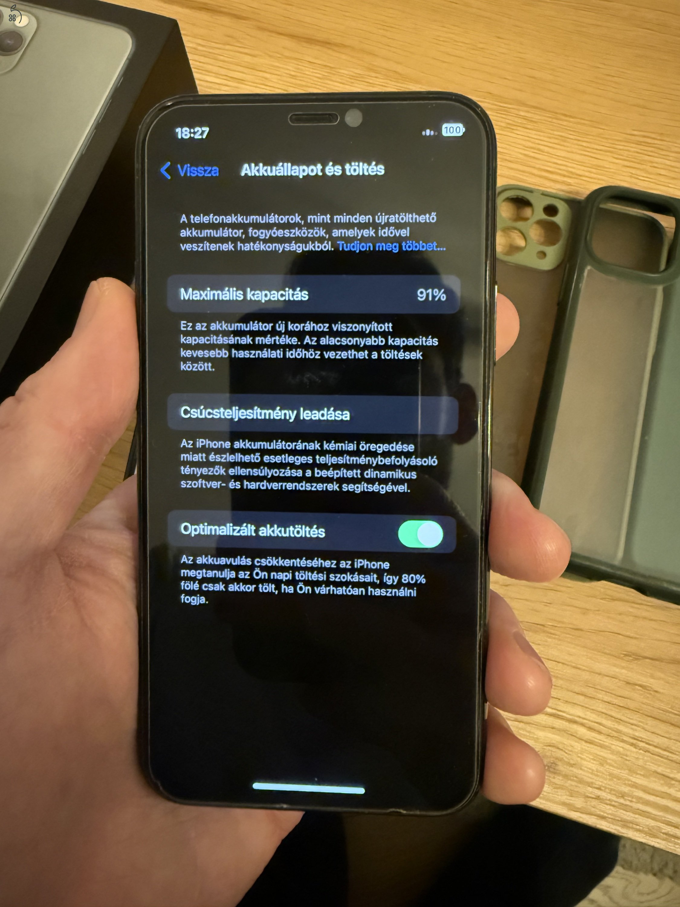 Eladó iPhone 11 Pro - iOS 17.7.1 - 91% akku - RITKASÁG