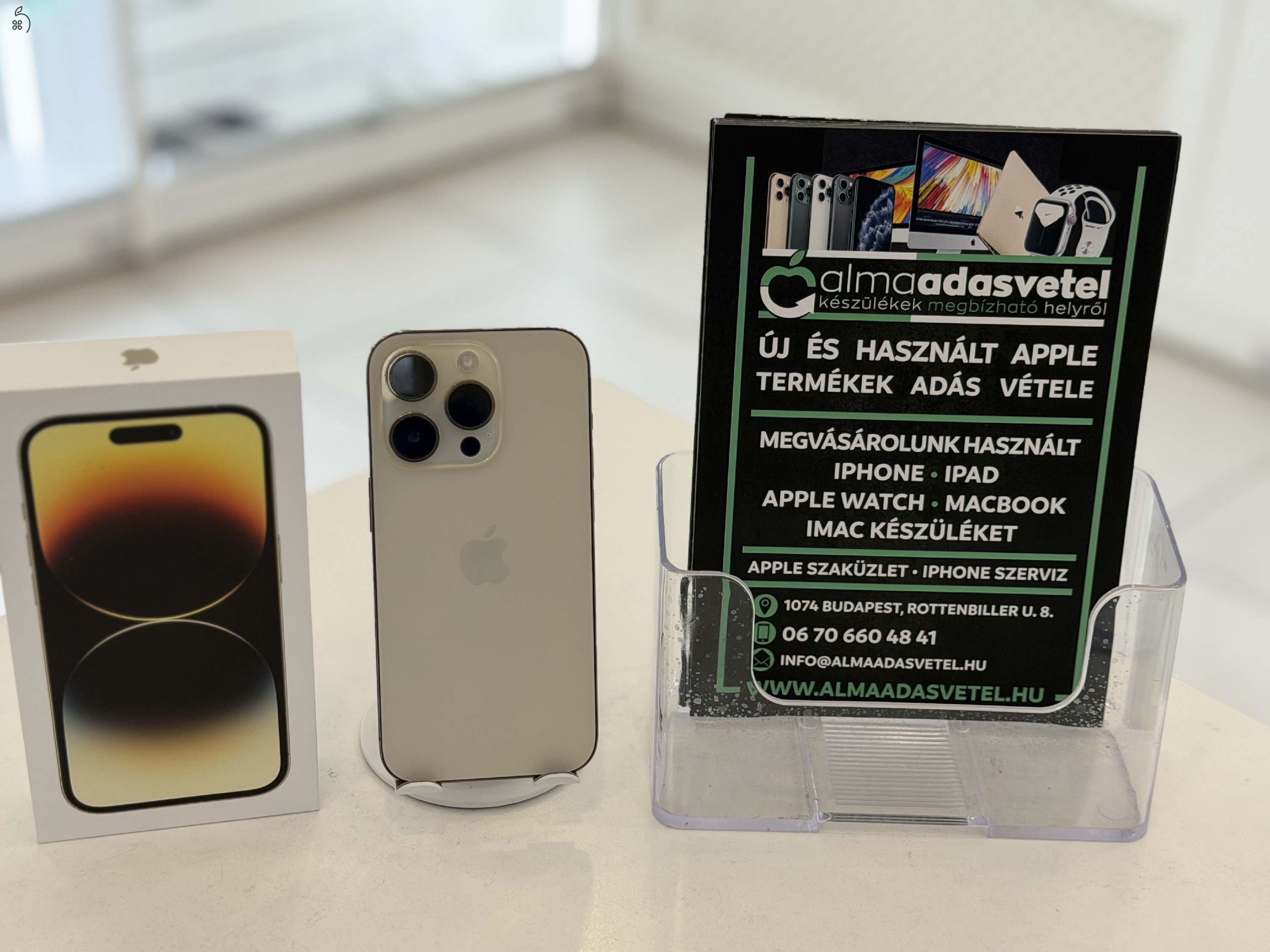 iPhone 14 Pro 256GB Független Újszerű/1-3 hónap gar./Akku 84%/p4724