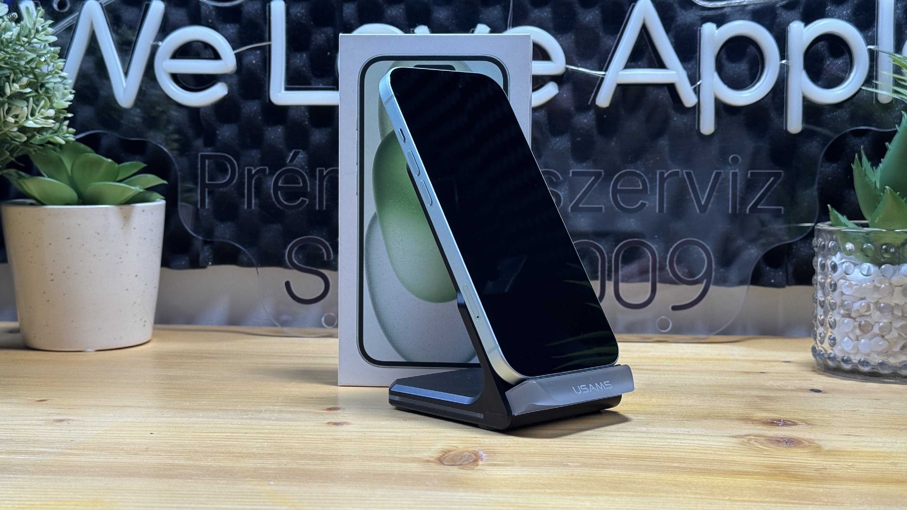  iPhone 15 128GB Zöld, Független - 1ÉV Garancia, Számla 