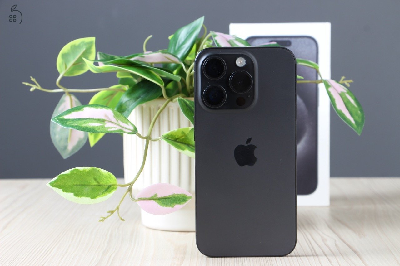 iPhone 15 Pro 128GB asztrofekete - 100% akku - US-007644