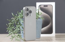 iPhone 15 Pro 128GB Natural Titan - újszerű állapot