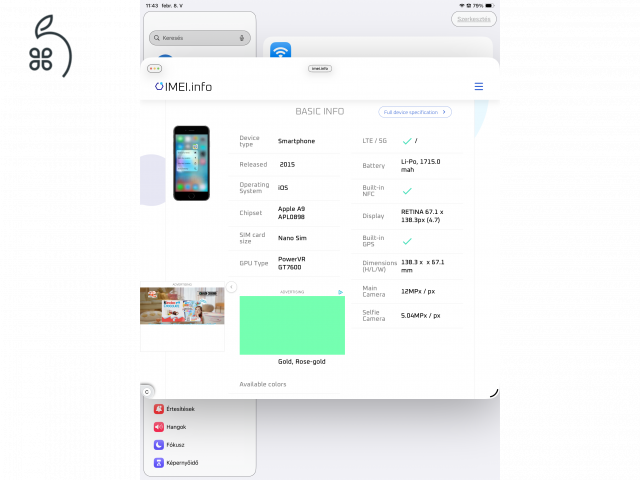 Iphone 6s kiváílló állapotban eladó